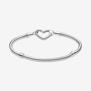 Pandora Silver Heart Charm Bracelet